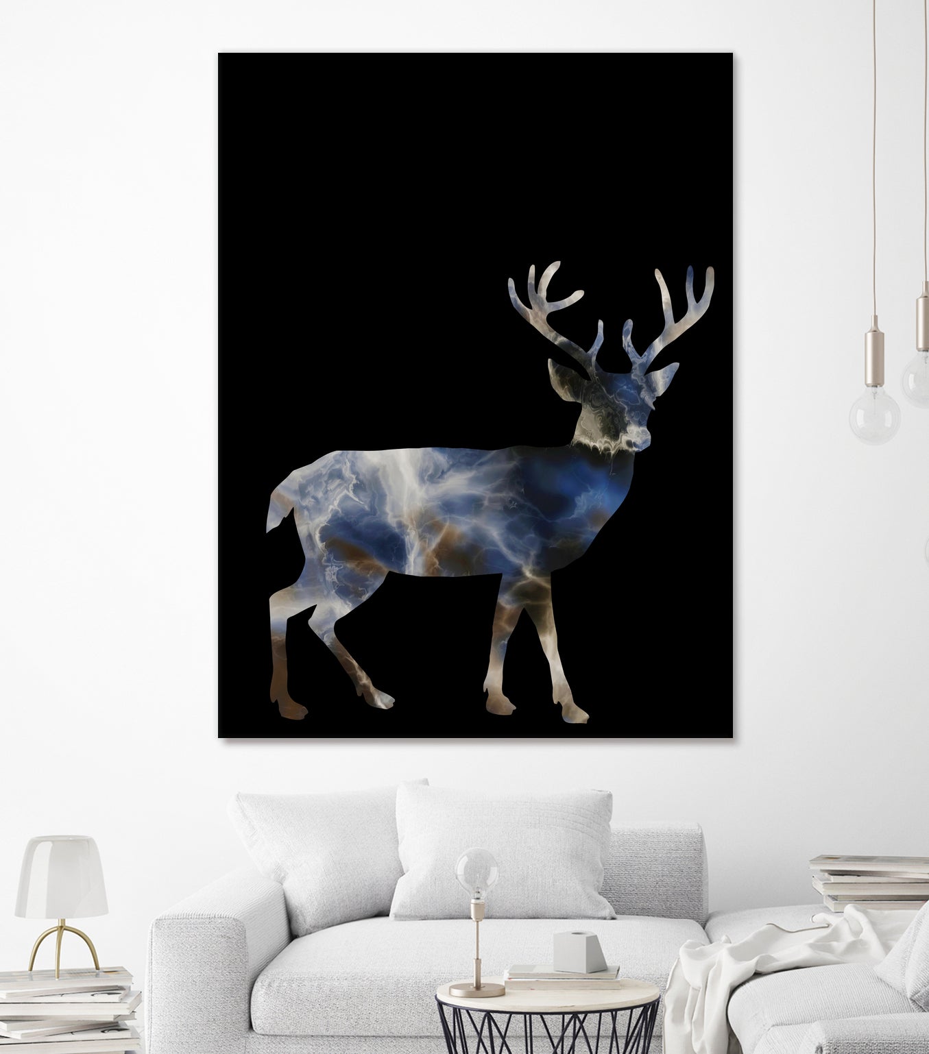 Marble Deer by Gamze Genc Celik on GIANT ART - blue vector illustration