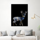 Marble Deer by Gamze Genc Celik on GIANT ART - blue vector illustration