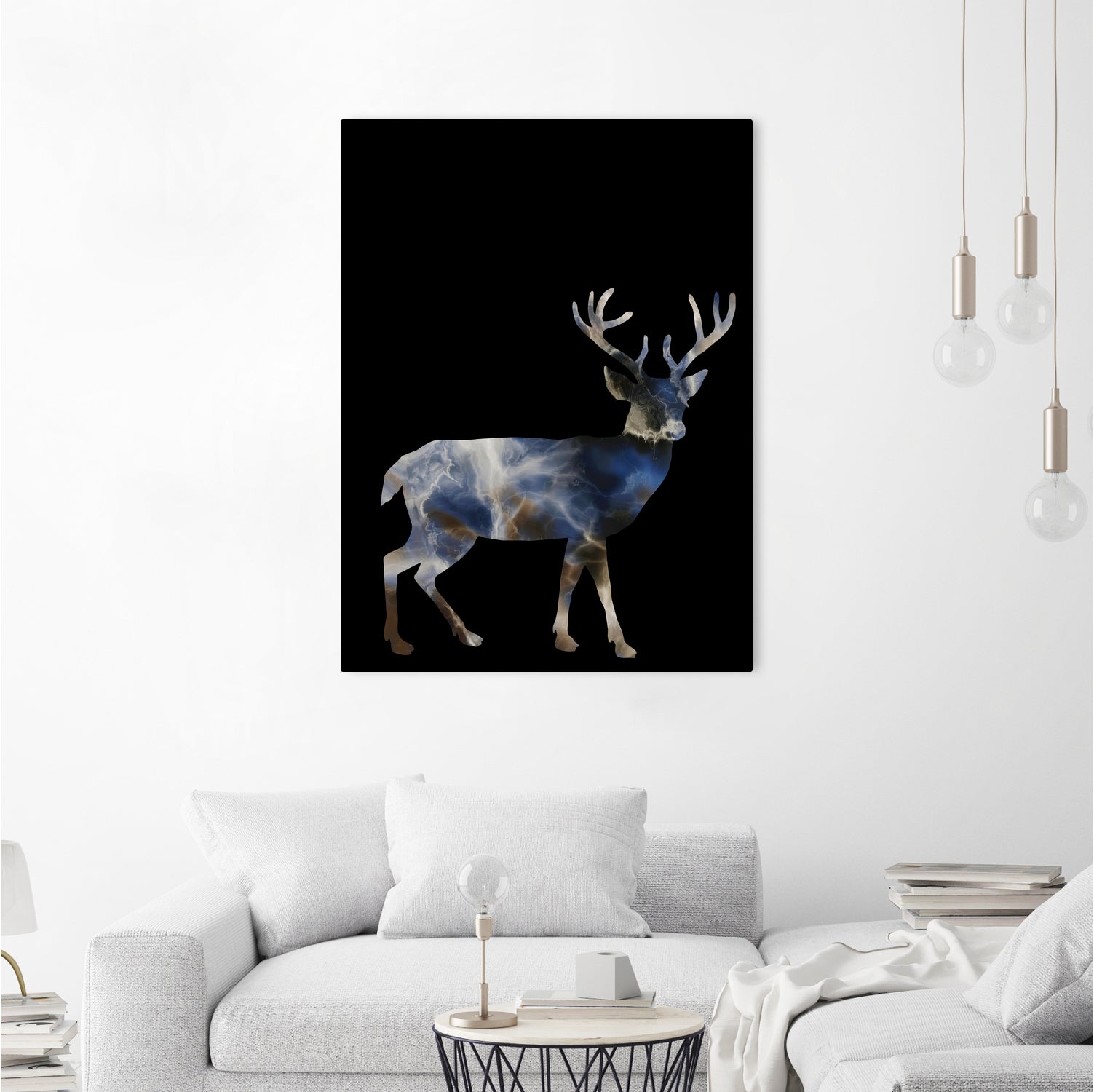 Marble Deer by Gamze Genc Celik on GIANT ART - blue vector illustration