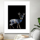 Marble Deer by Gamze Genc Celik on GIANT ART - blue vector illustration