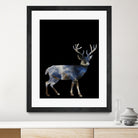 Marble Deer by Gamze Genc Celik on GIANT ART - blue vector illustration