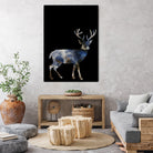 Marble Deer by Gamze Genc Celik on GIANT ART - blue vector illustration