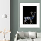 Marble Deer by Gamze Genc Celik on GIANT ART - blue vector illustration