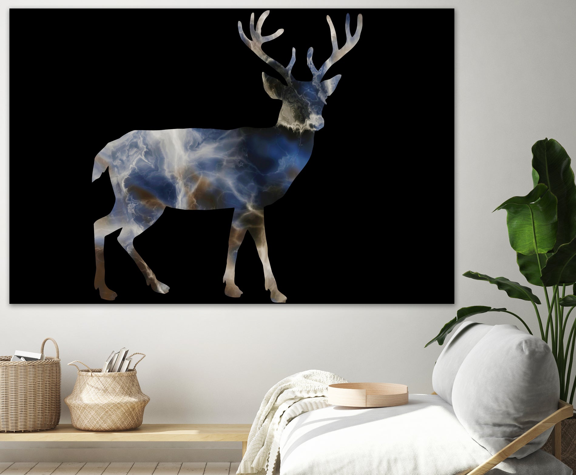 Marble Deer by Gamze Genc Celik on GIANT ART - blue vector illustration