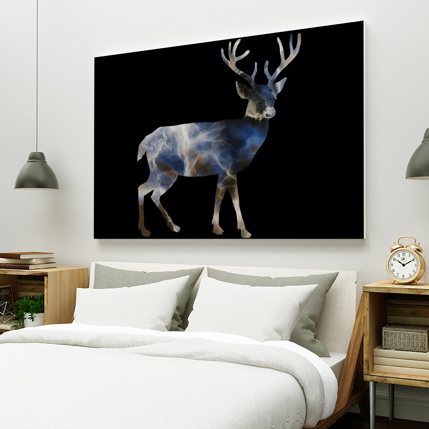 Marble Deer by Gamze Genc Celik on GIANT ART - blue vector illustration