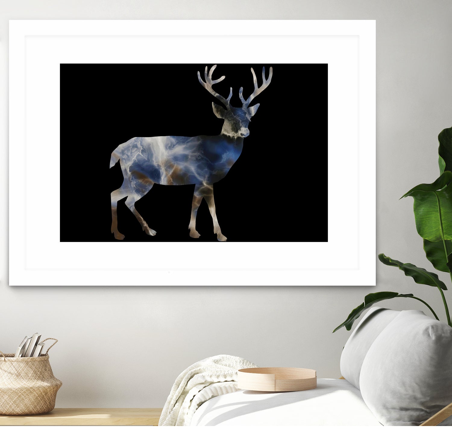 Marble Deer by Gamze Genc Celik on GIANT ART - blue vector illustration