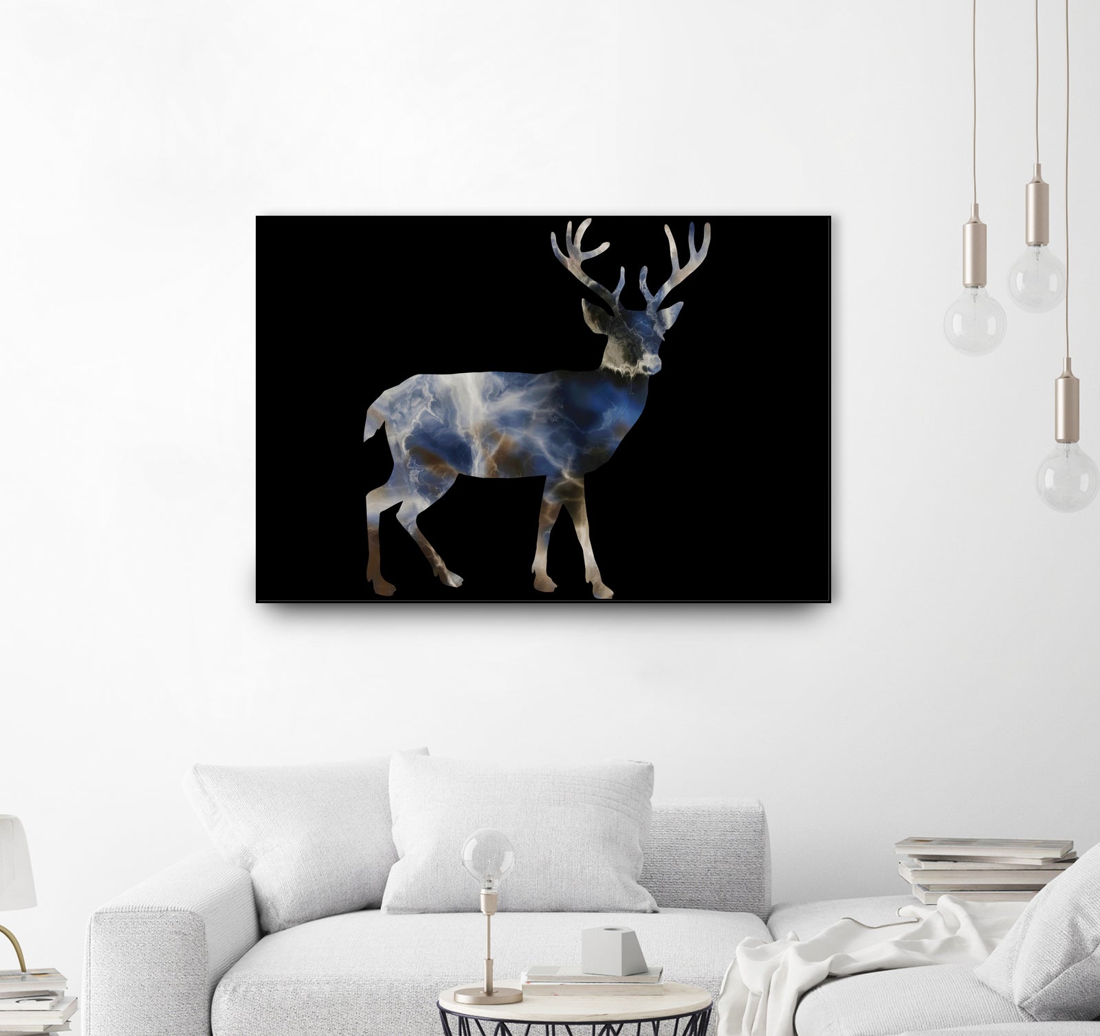 Marble Deer by Gamze Genc Celik on GIANT ART - blue vector illustration