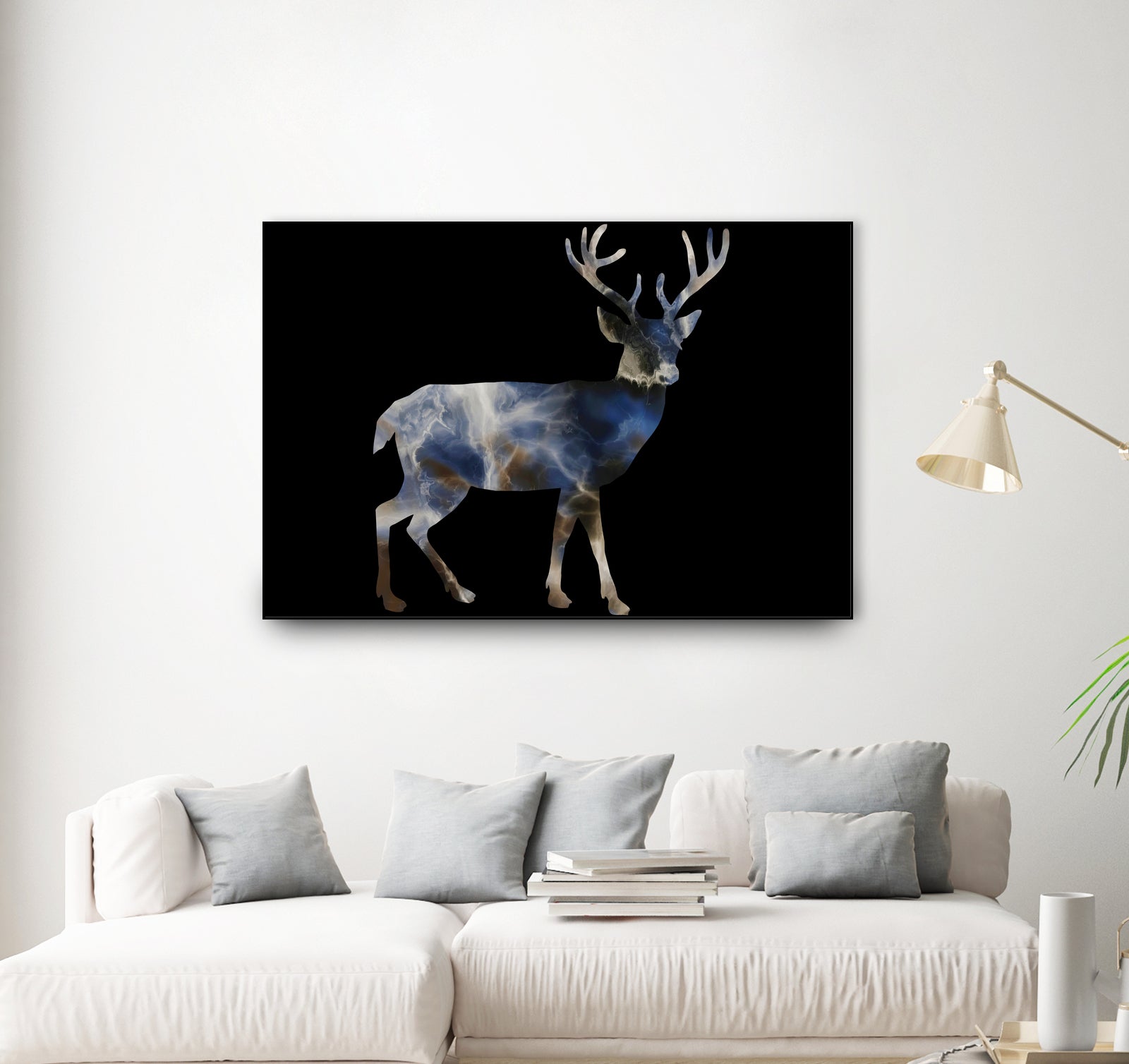 Marble Deer by Gamze Genc Celik on GIANT ART - blue vector illustration