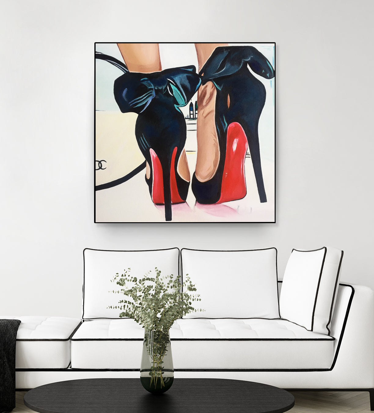 Date Night High Heels by Karim Aboud on GIANT ART - red mixed media