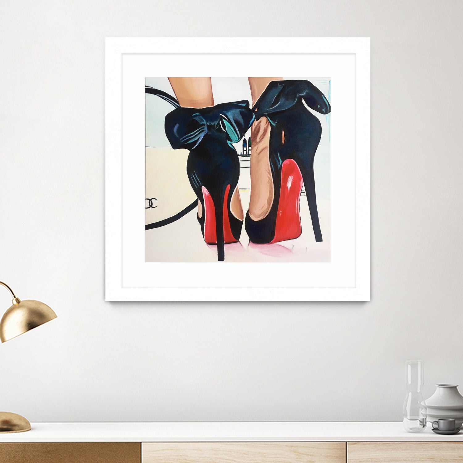 Date Night High Heels by Karim Aboud on GIANT ART - red mixed media