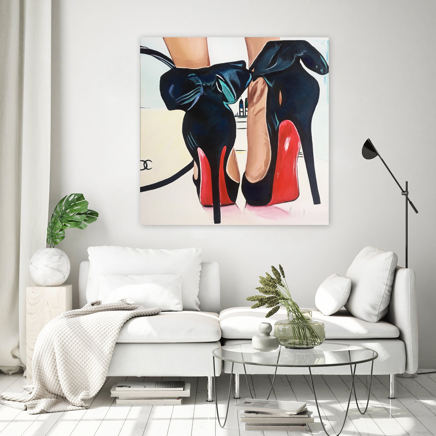 Date Night High Heels by Karim Aboud on GIANT ART - red mixed media