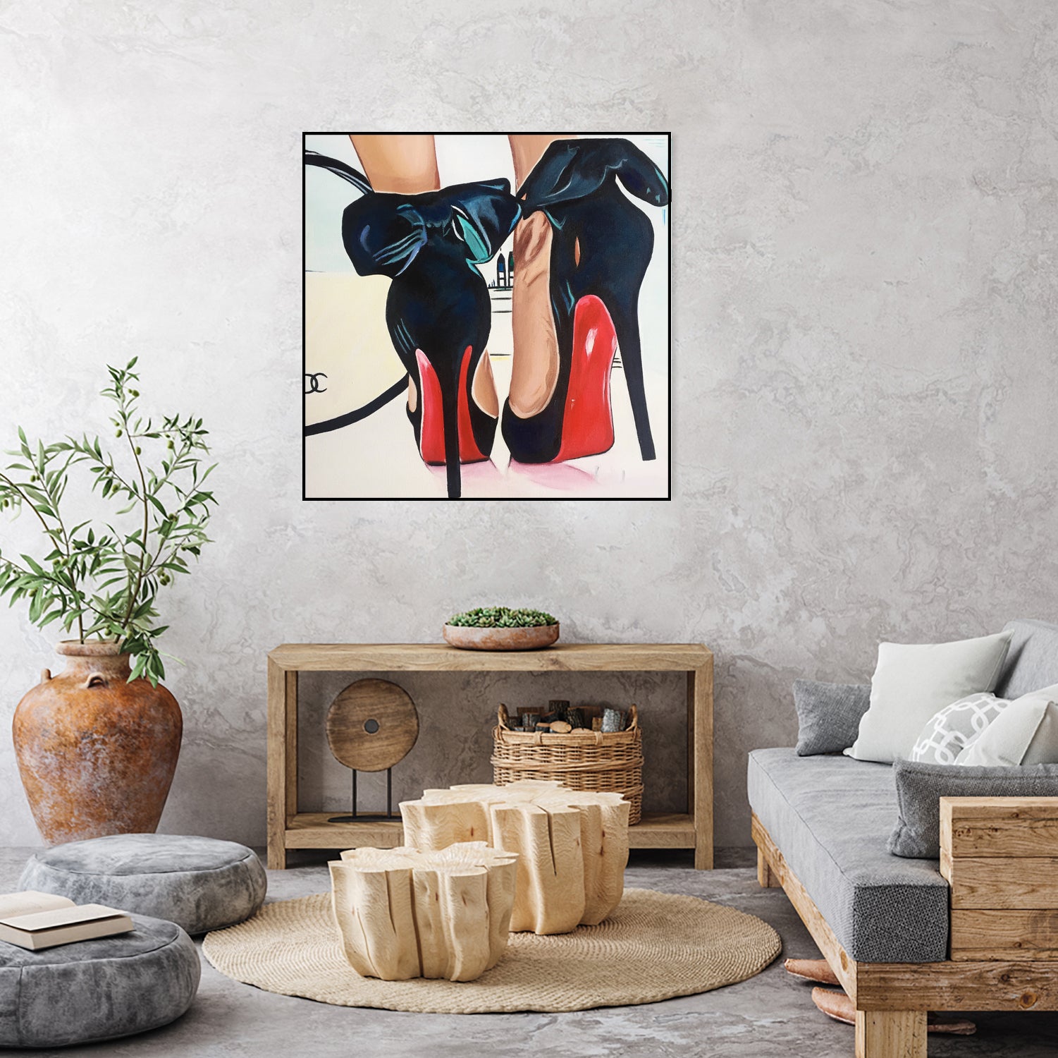 Date Night High Heels by Karim Aboud on GIANT ART - red mixed media