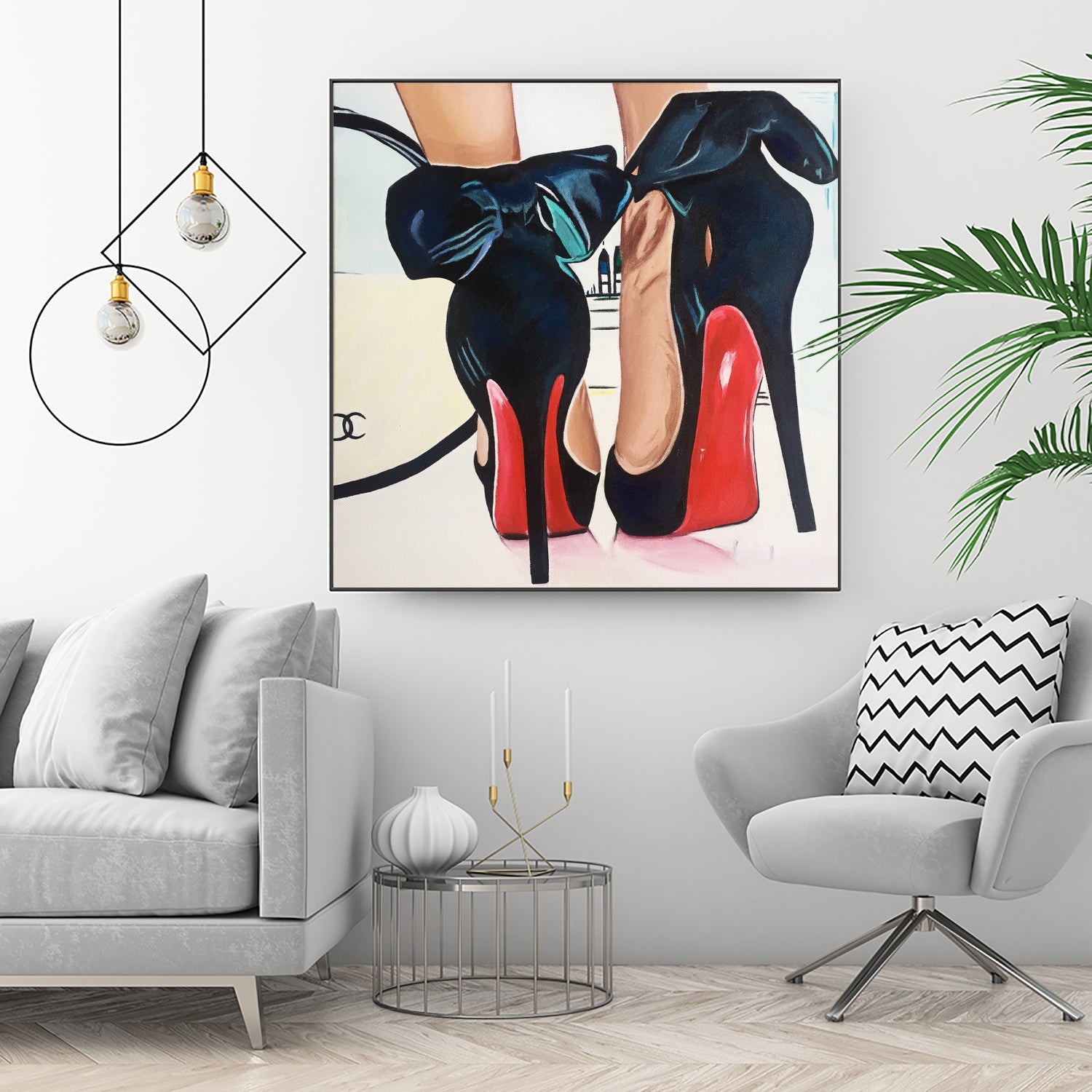 Date Night High Heels by Karim Aboud on GIANT ART - red mixed media