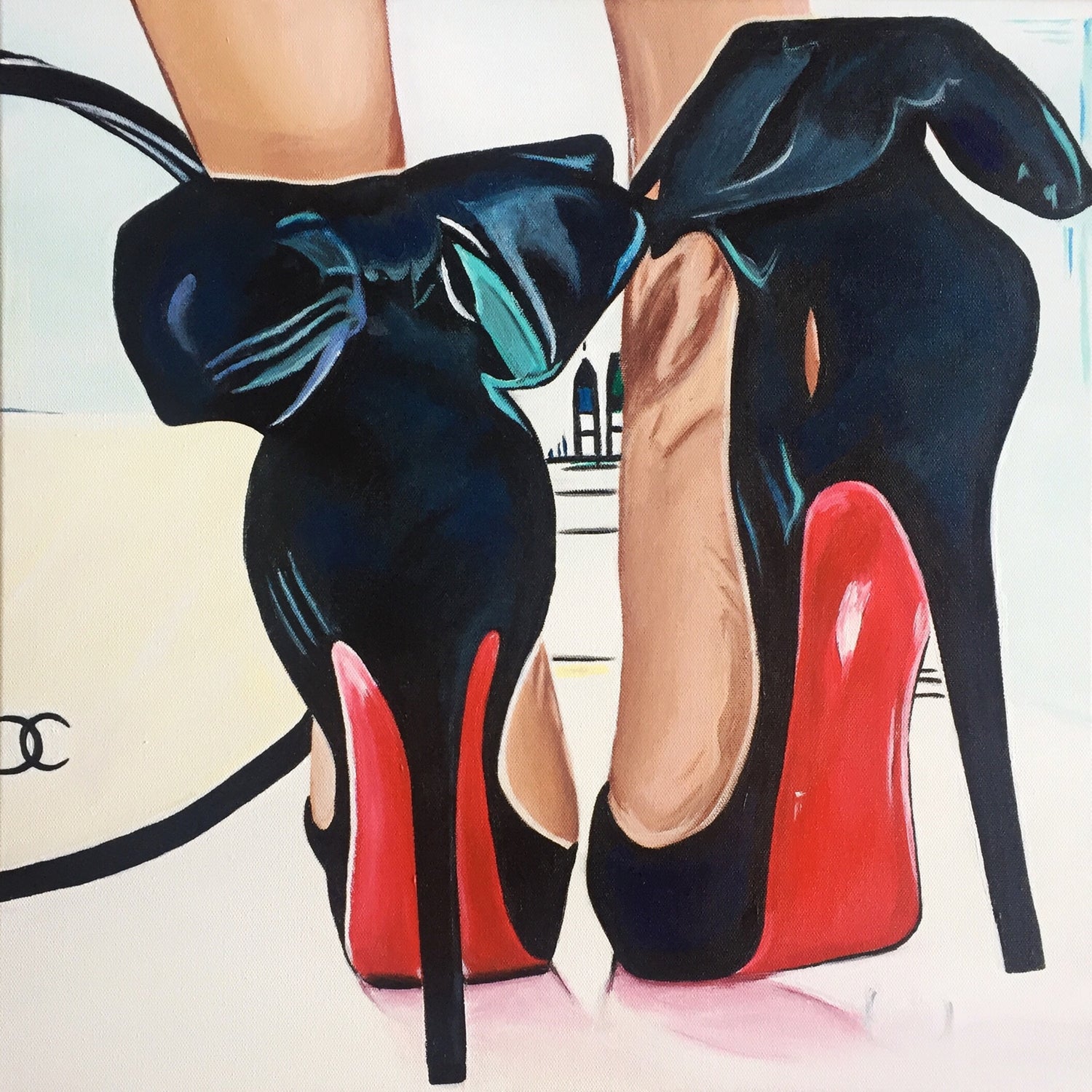 Date Night High Heels by Karim Aboud on GIANT ART - red mixed media