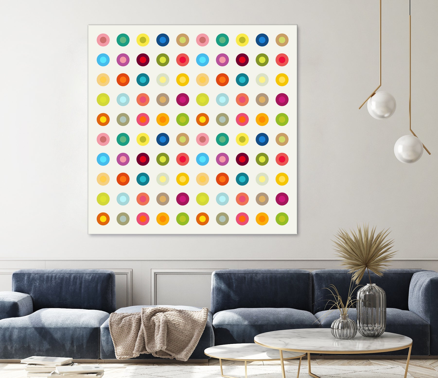 Vintage and Colourful Circles by Jean-christophe Tabary on GIANT ART - yellow digital drawing