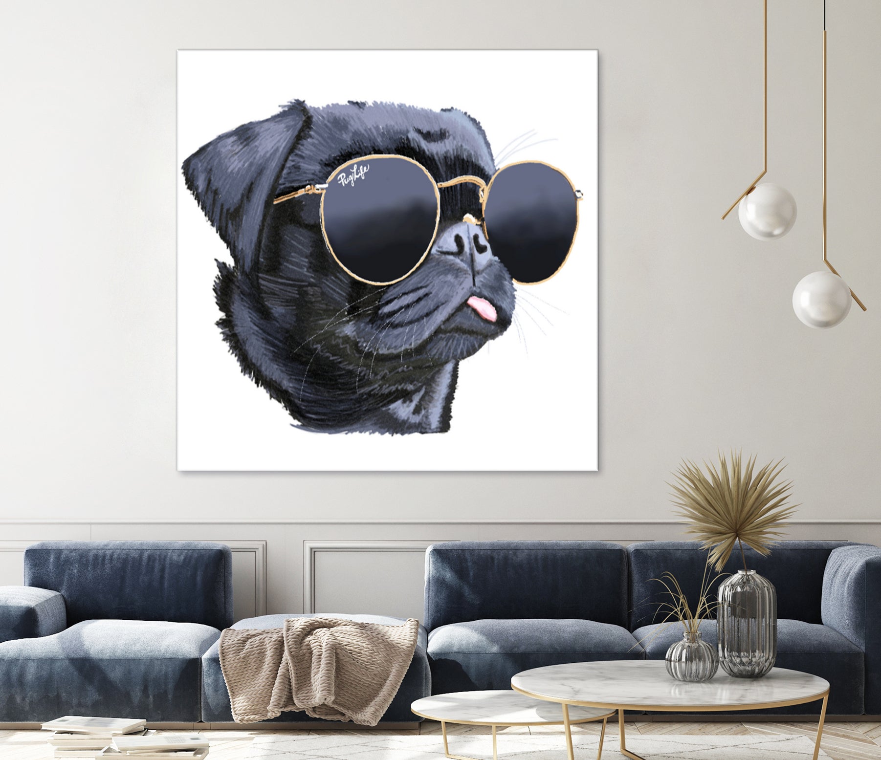 Pug Life by Karim Aboud on GIANT ART - black digital painting