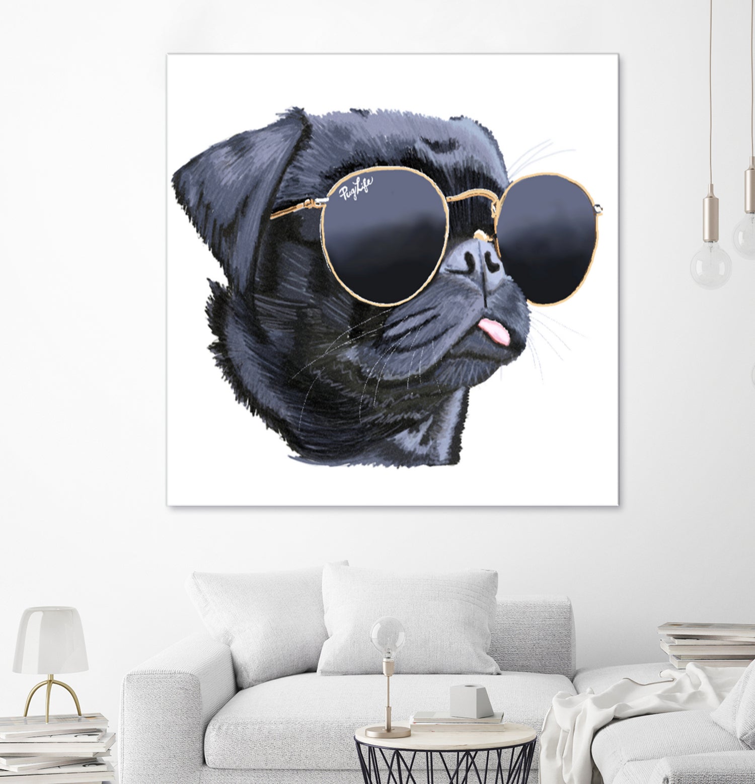 Pug Life by Karim Aboud on GIANT ART - black digital painting