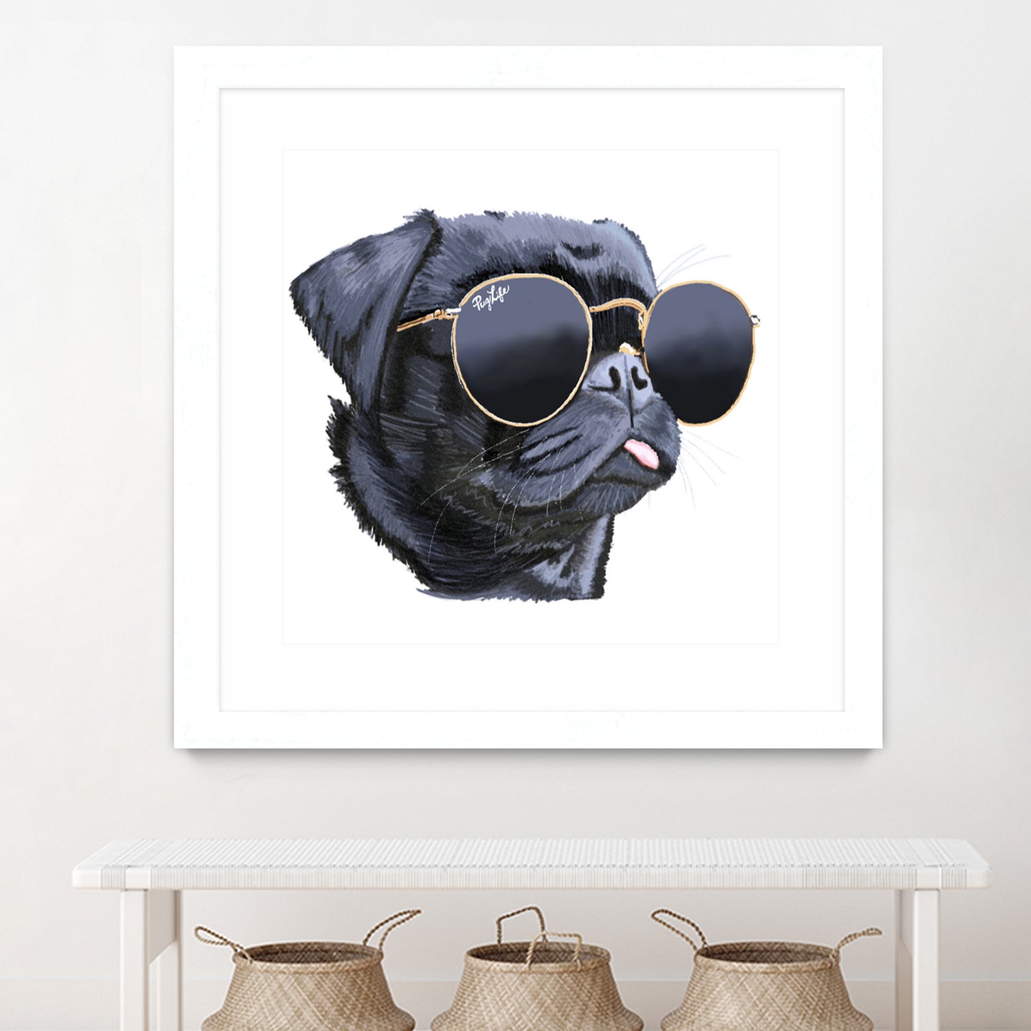 Pug Life by Karim Aboud on GIANT ART - black digital painting