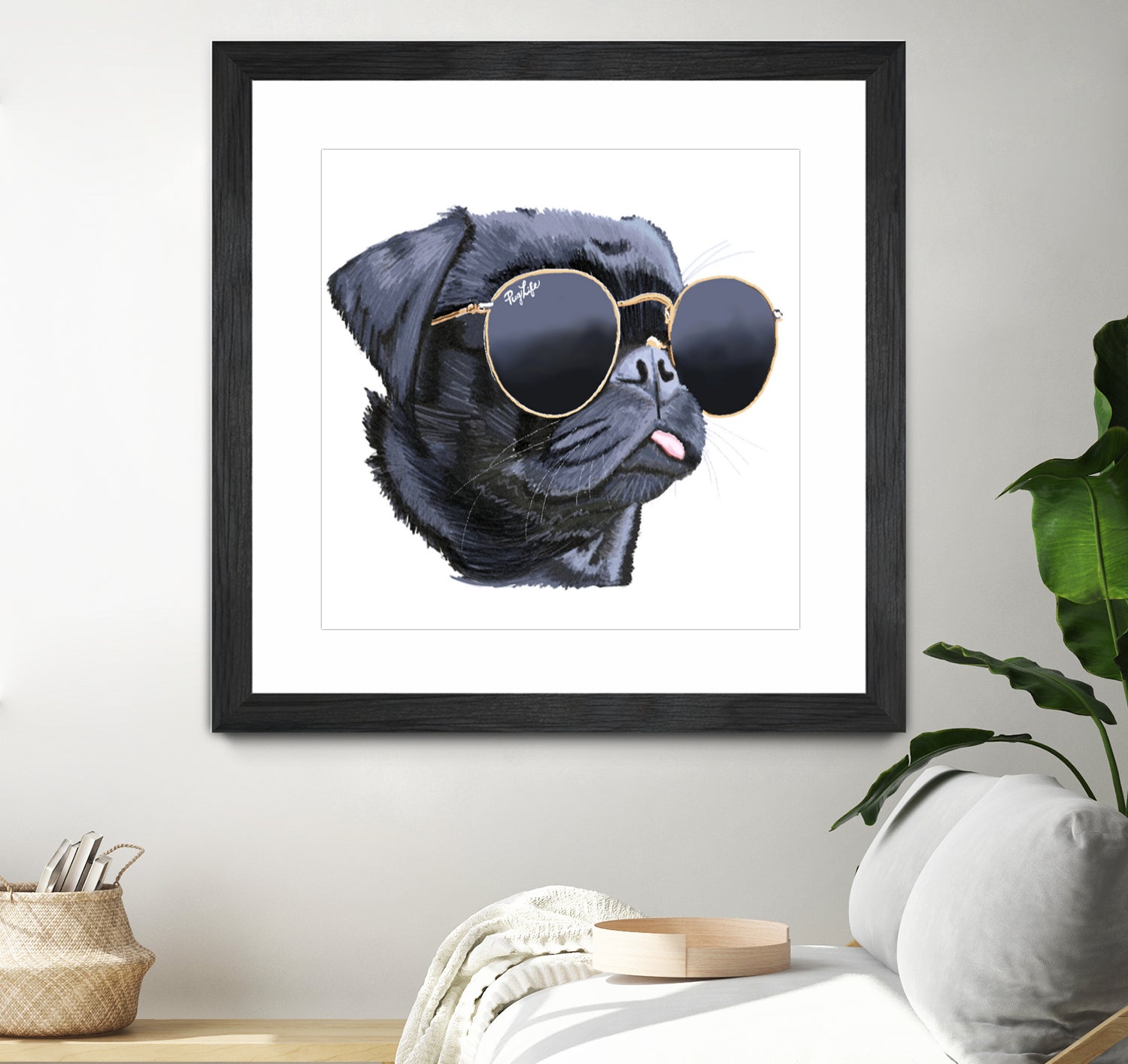 Pug Life by Karim Aboud on GIANT ART - black digital painting