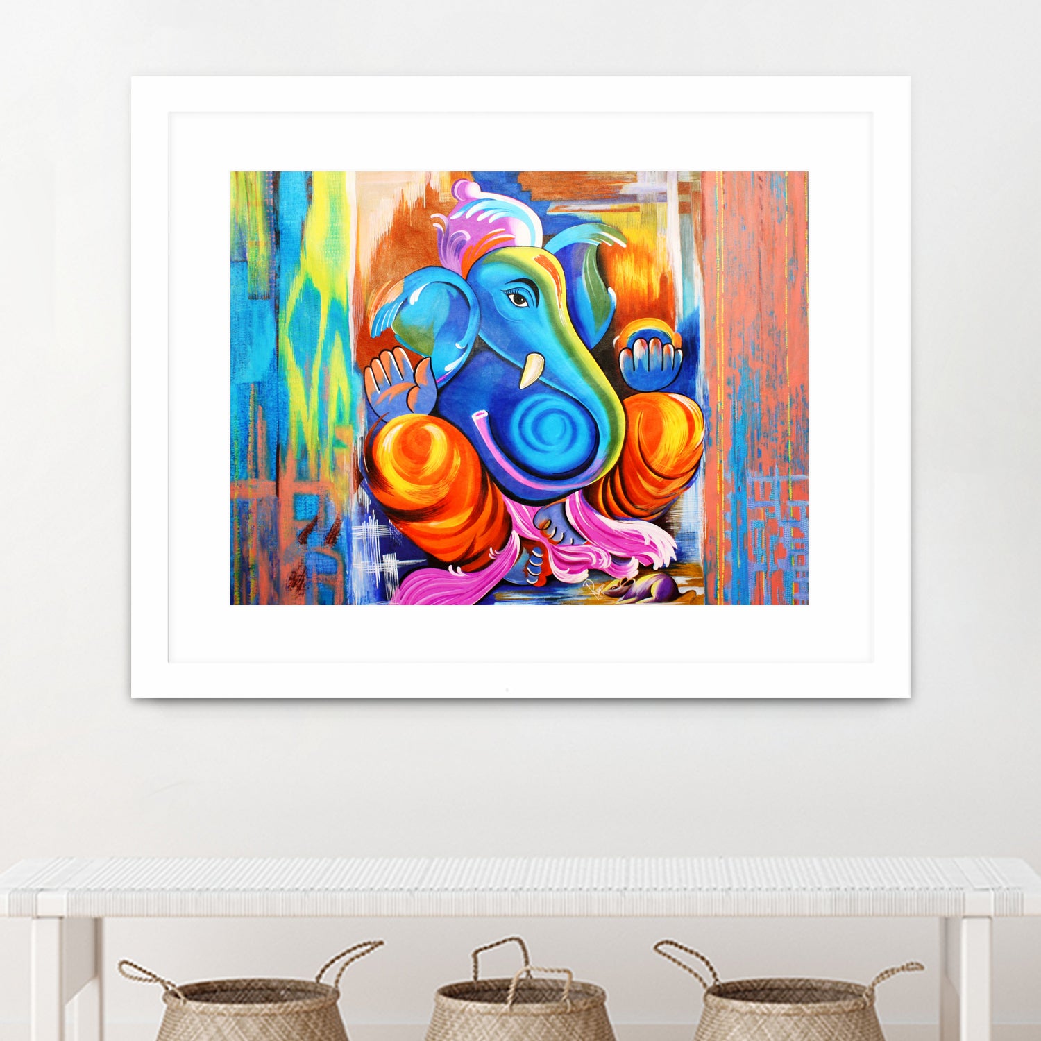 Ganesh Abstract by Rupa Prakash on GIANT ART - blue 3d art