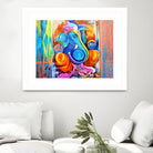 Ganesh Abstract by Rupa Prakash on GIANT ART - blue 3d art