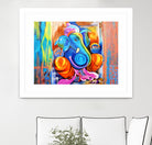 Ganesh Abstract by Rupa Prakash on GIANT ART - blue 3d art