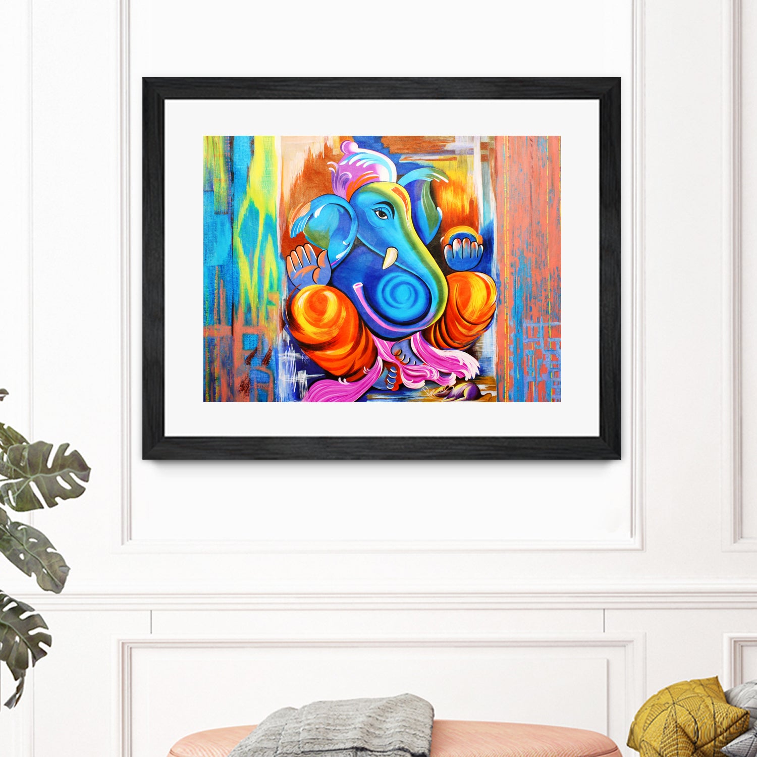 Ganesh Abstract by Rupa Prakash on GIANT ART - blue 3d art