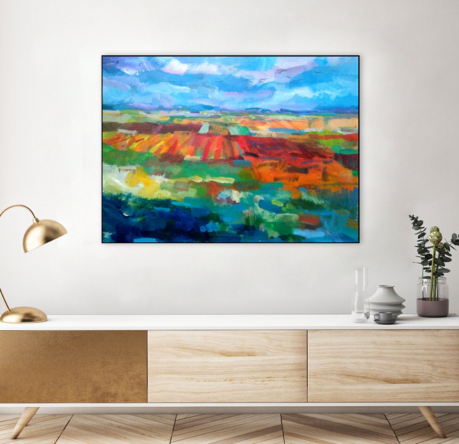 Fields by Aleksandar Stankovic on GIANT ART - orange mixed media