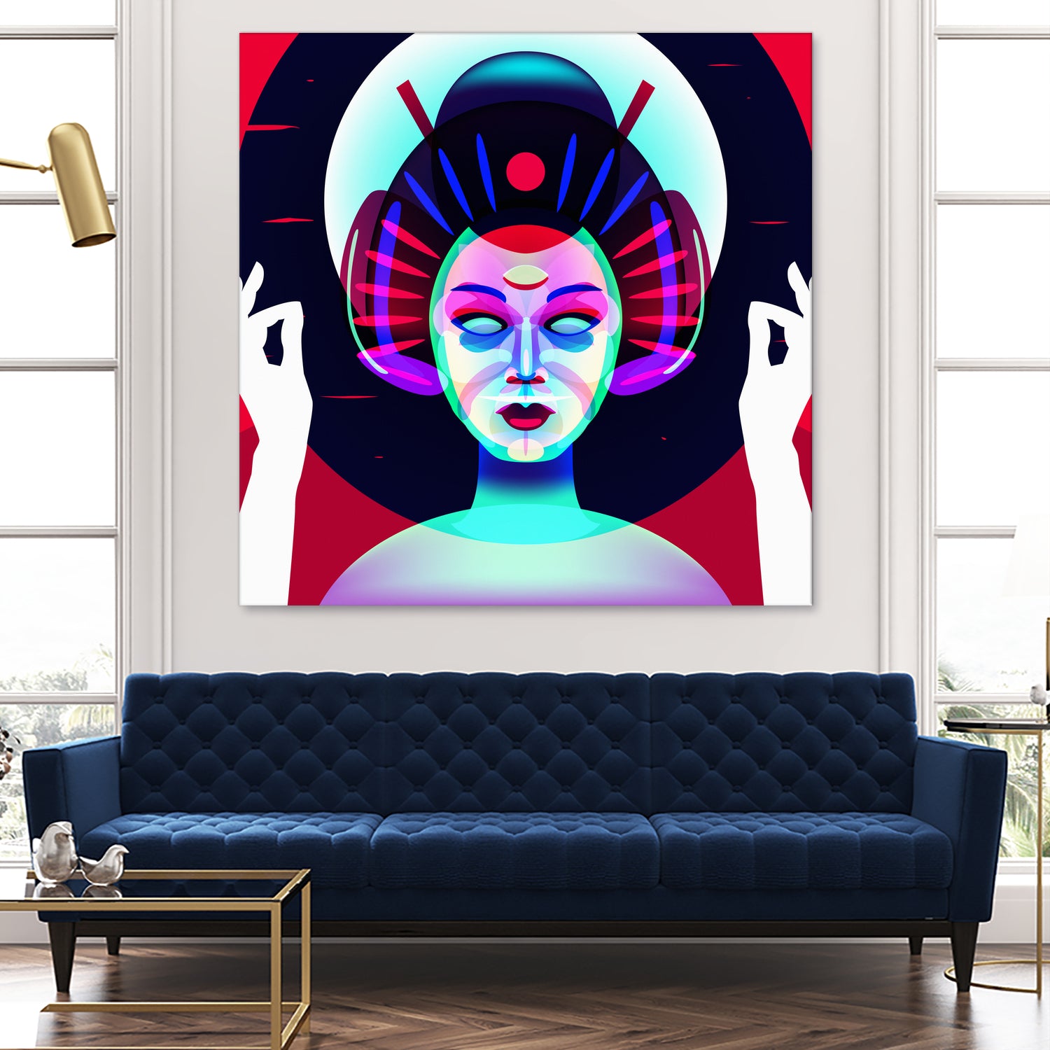 cybergeisha by Ilya Shapko on GIANT ART - fuchsia vector illustration