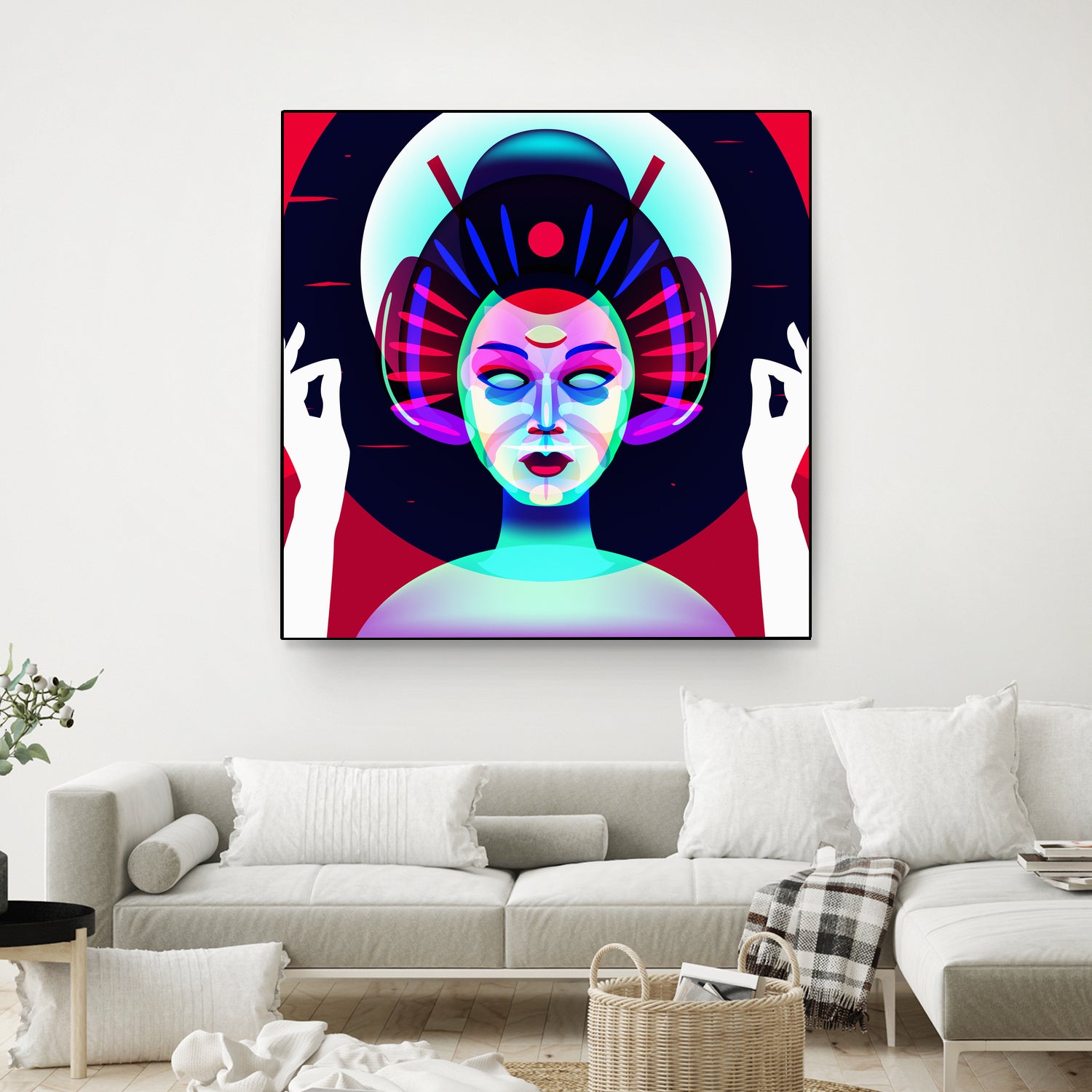 cybergeisha by Ilya Shapko on GIANT ART - fuchsia vector illustration