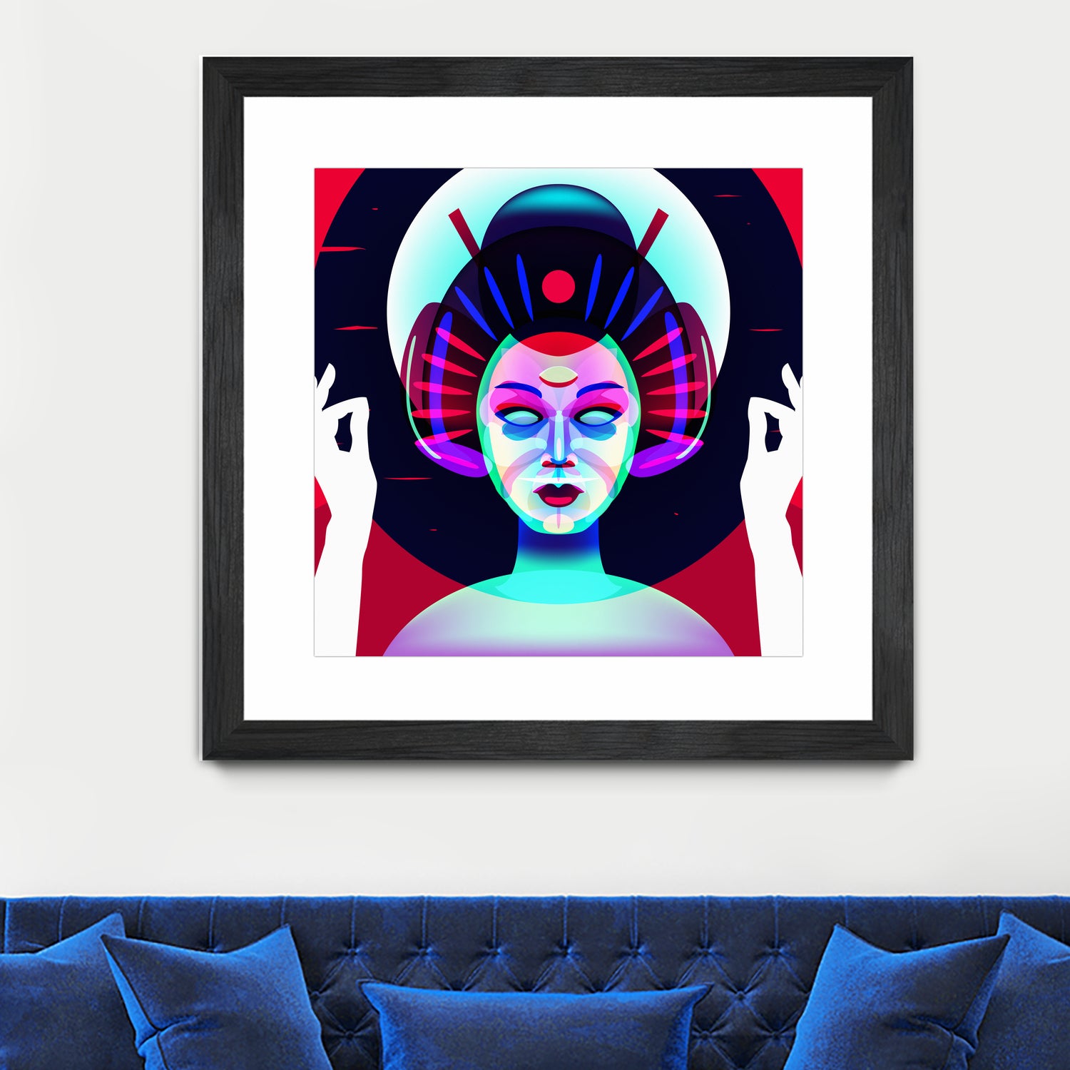 cybergeisha by Ilya Shapko on GIANT ART - fuchsia vector illustration