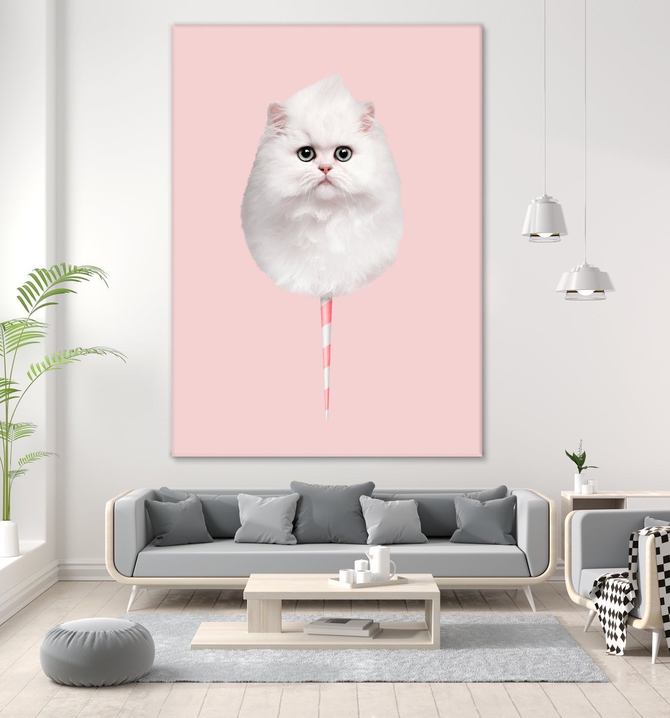 COTTON CANDY CAT by Jonas Loose on GIANT ART - pink photo manipulation