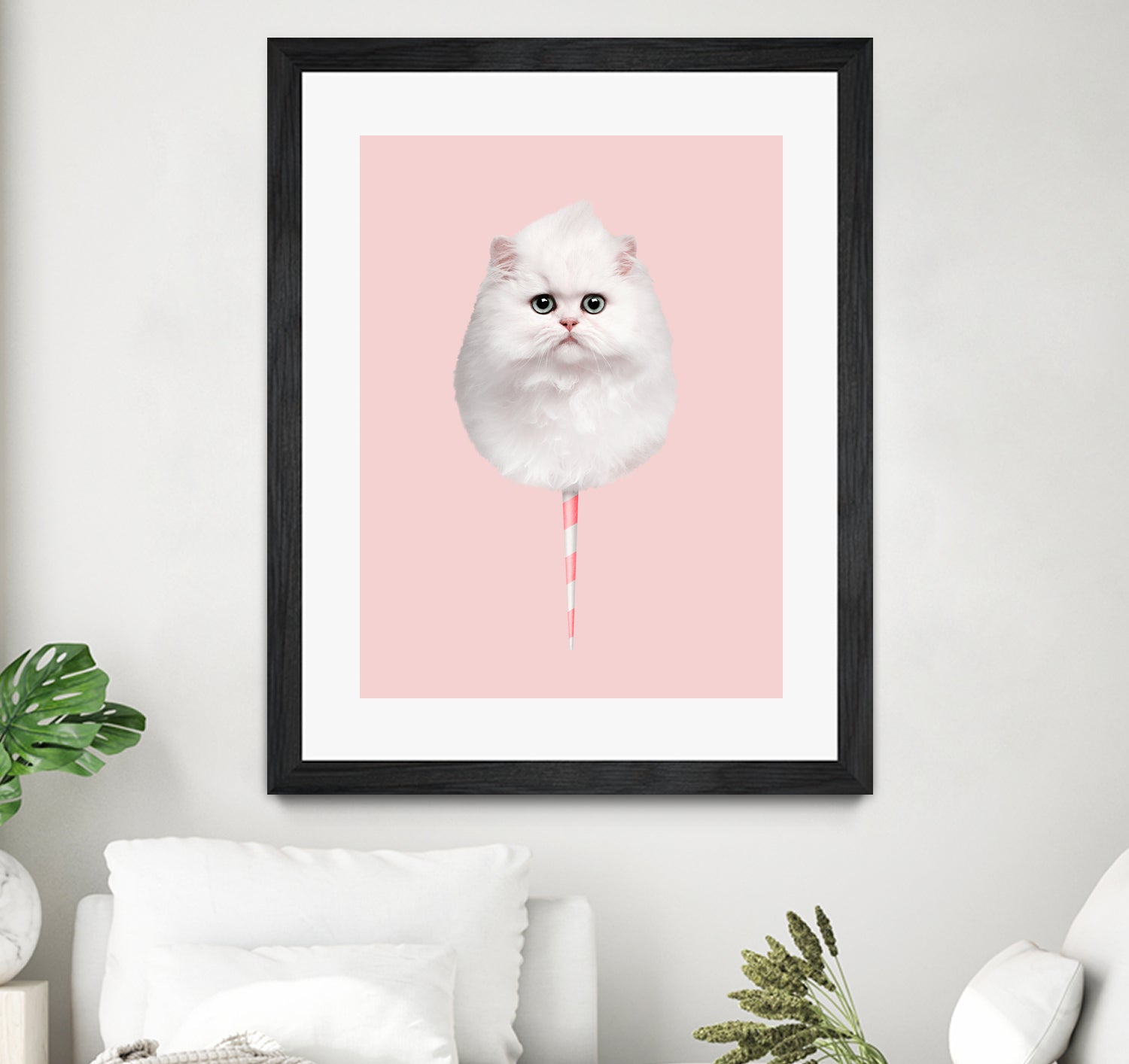 COTTON CANDY CAT by Jonas Loose on GIANT ART - pink photo manipulation