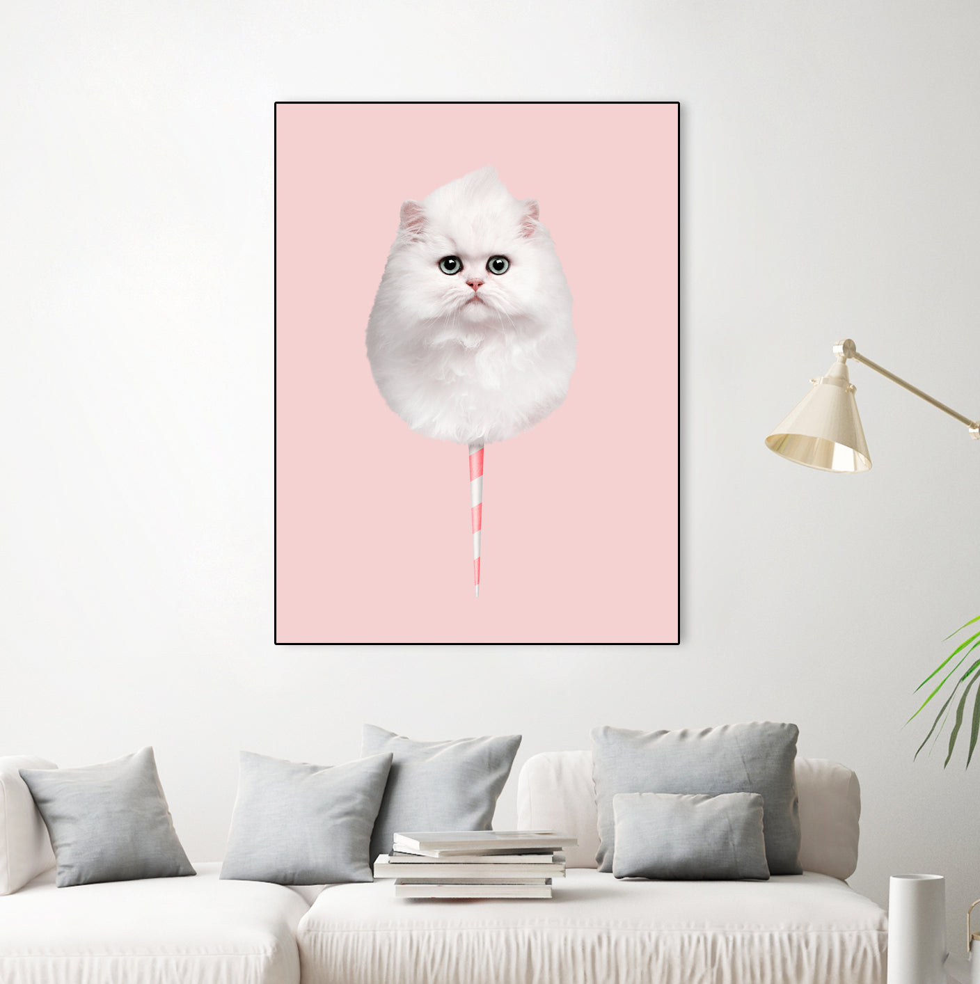 COTTON CANDY CAT by Jonas Loose on GIANT ART - pink photo manipulation