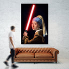 Girl with the Lightsaber by Steve Ash on GIANT ART - black digital painting