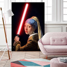 Girl with the Lightsaber by Steve Ash on GIANT ART - black digital painting