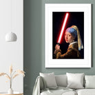 Girl with the Lightsaber by Steve Ash on GIANT ART - black digital painting