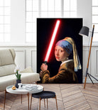 Girl with the Lightsaber by Steve Ash on GIANT ART - black digital painting