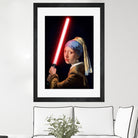 Girl with the Lightsaber by Steve Ash on GIANT ART - black digital painting