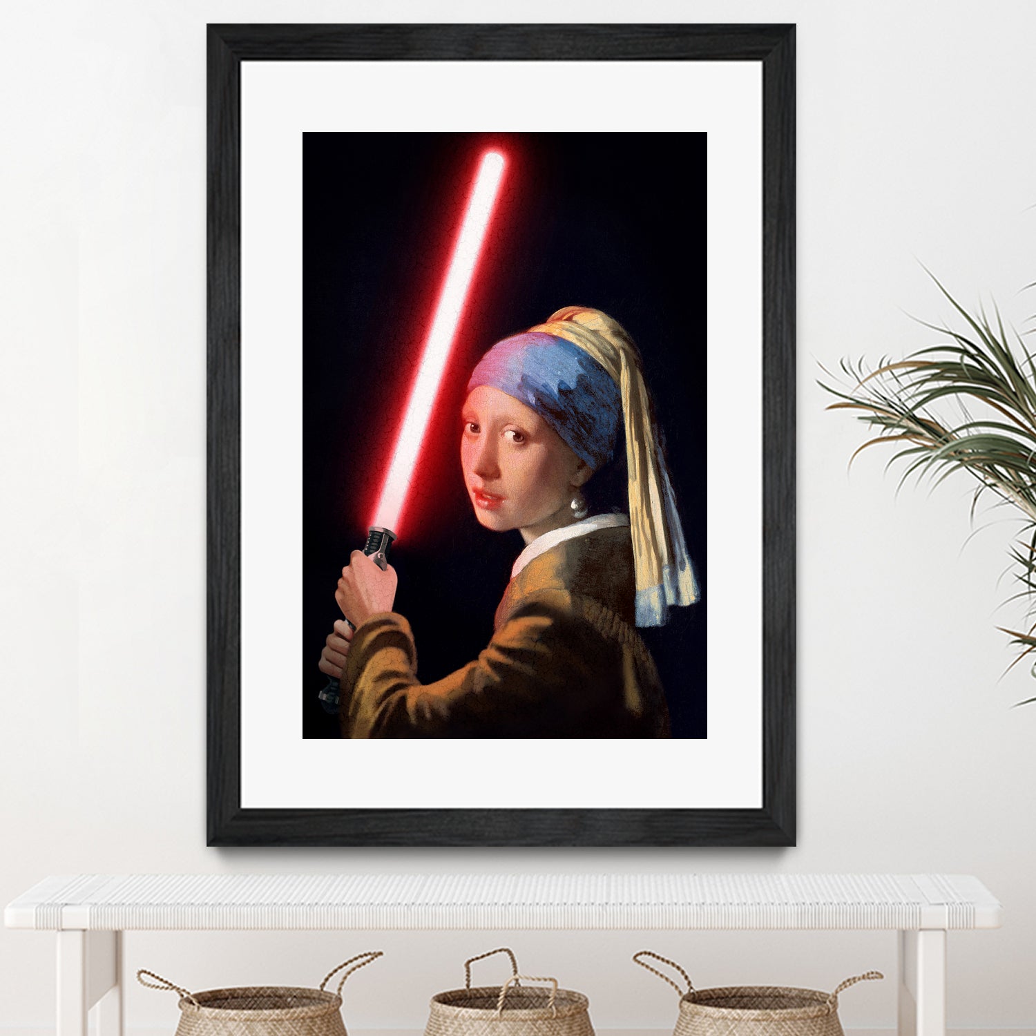 Girl with the Lightsaber by Steve Ash on GIANT ART - black digital painting