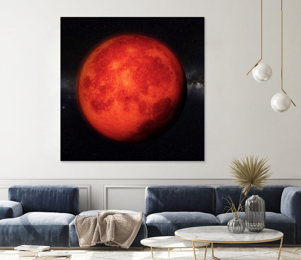 Super bloody Moon by Tenyo Marchev on GIANT ART - red 3d art