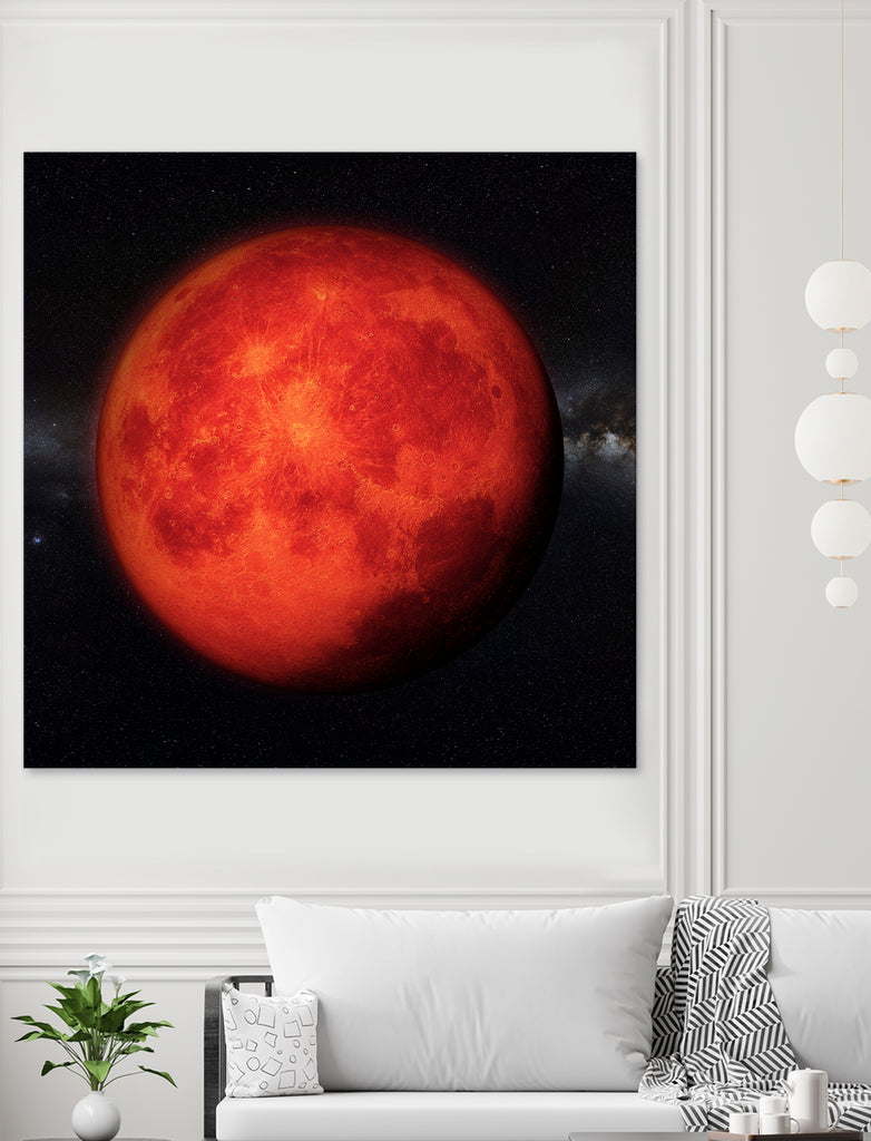 Super bloody Moon by Tenyo Marchev on GIANT ART - red 3d art