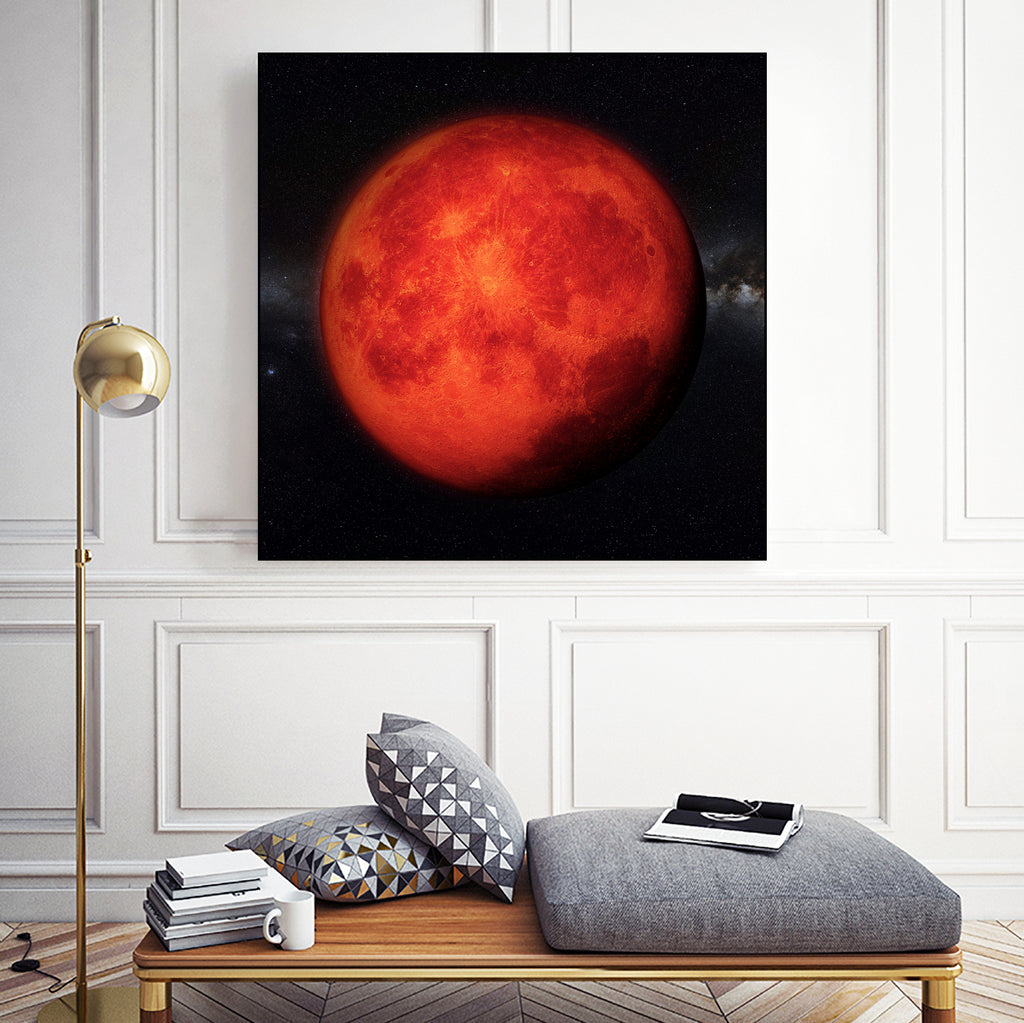 Super bloody Moon by Tenyo Marchev on GIANT ART - red 3d art