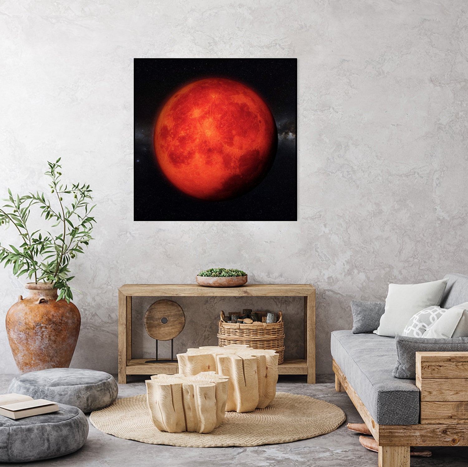 Super bloody Moon by Tenyo Marchev on GIANT ART - red 3d art