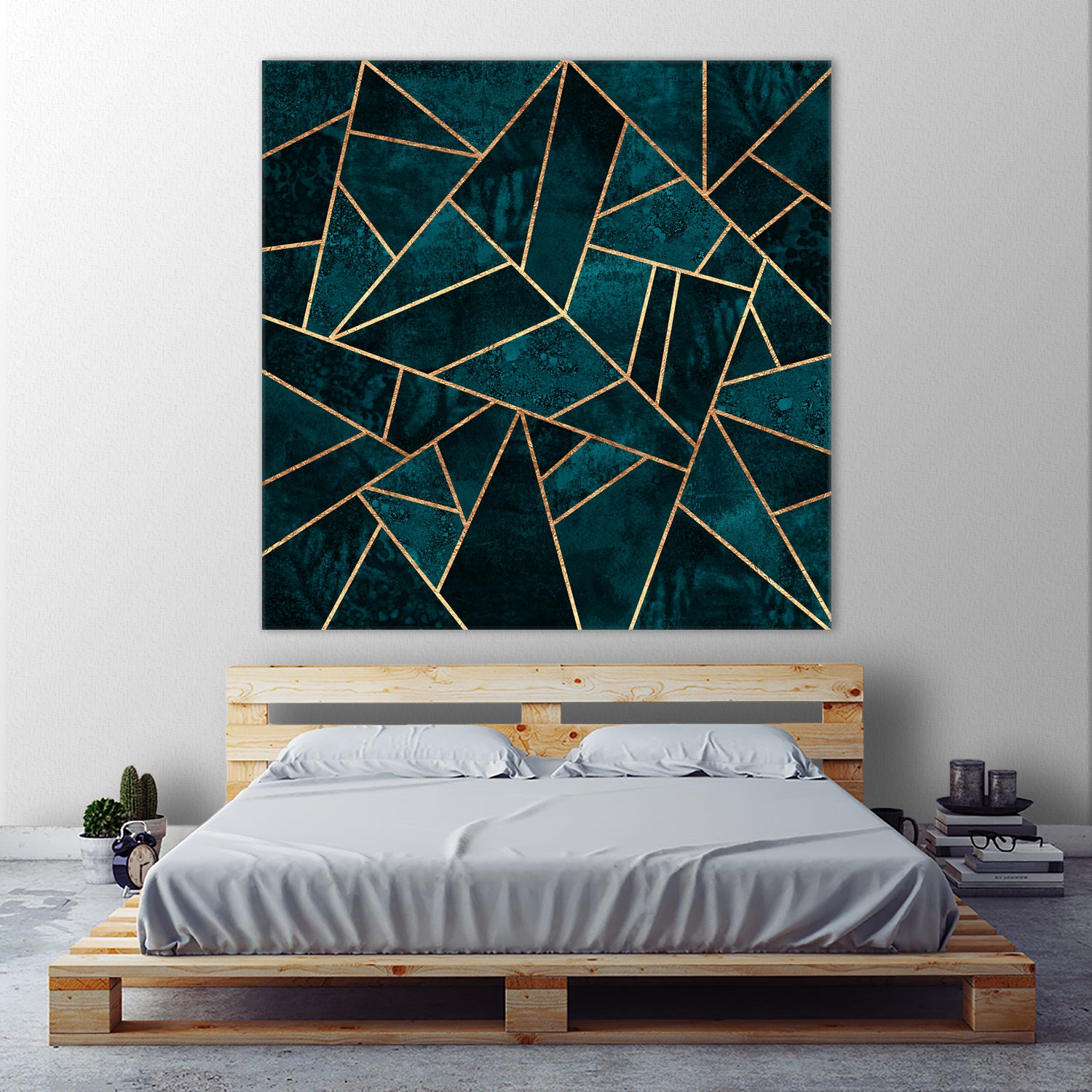 Deep Teal Stone by Elisabeth Fredriksson on GIANT ART - blue digital drawing