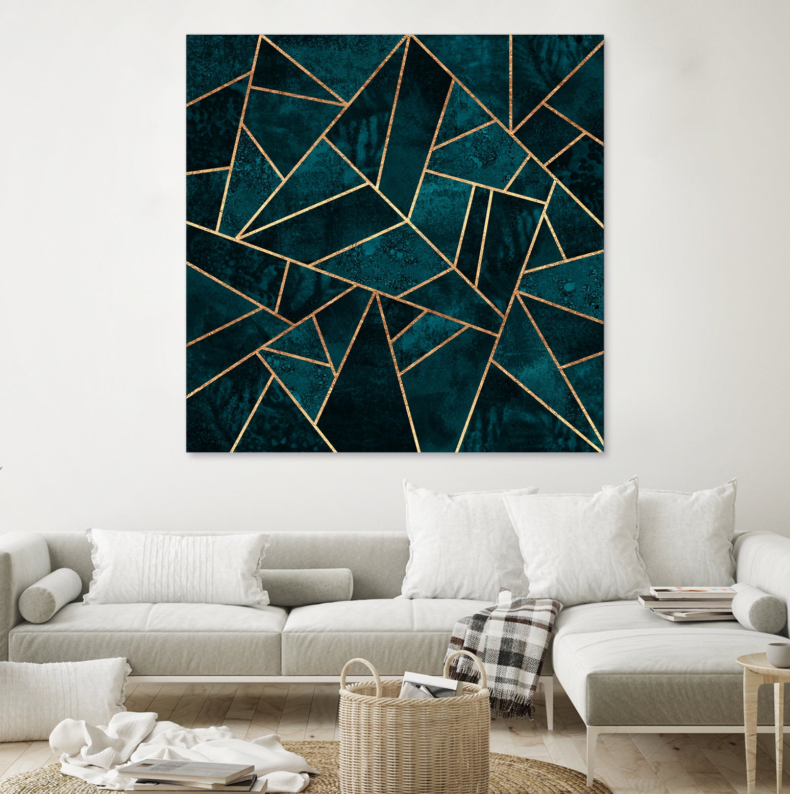 Deep Teal Stone by Elisabeth Fredriksson on GIANT ART - blue digital drawing