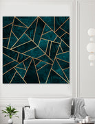 Deep Teal Stone by Elisabeth Fredriksson on GIANT ART - blue digital drawing