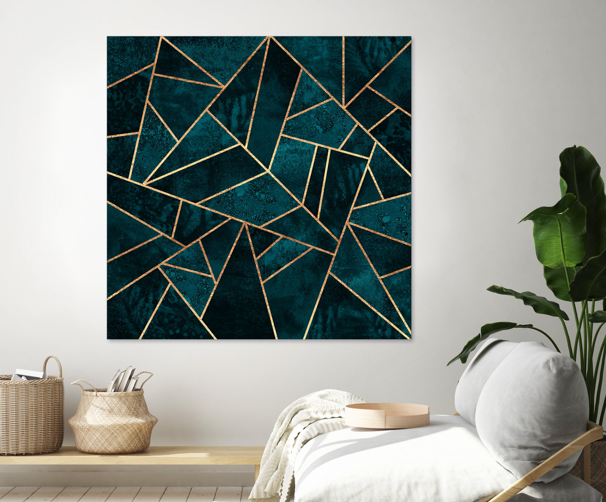 Deep Teal Stone by Elisabeth Fredriksson on GIANT ART - blue digital drawing