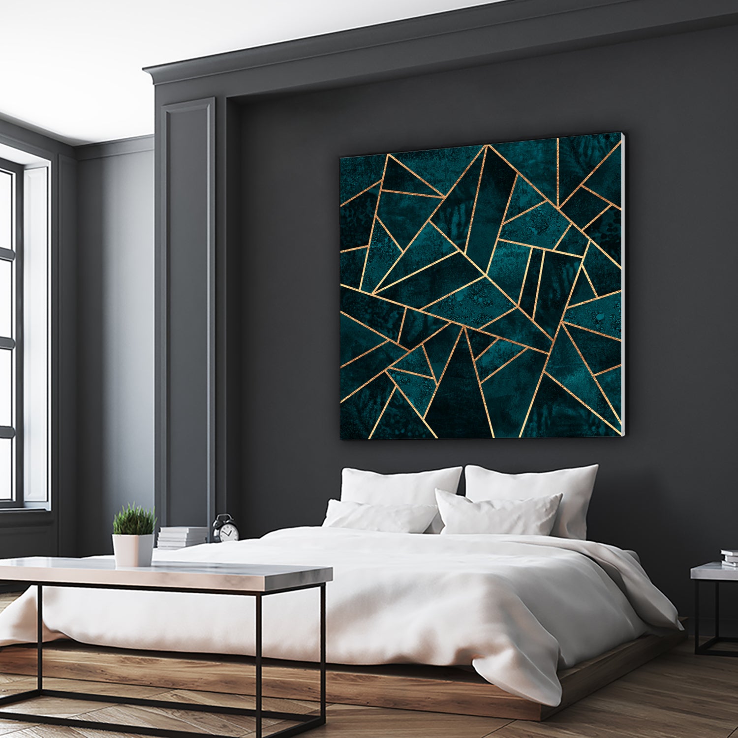 Deep Teal Stone by Elisabeth Fredriksson on GIANT ART - blue digital drawing