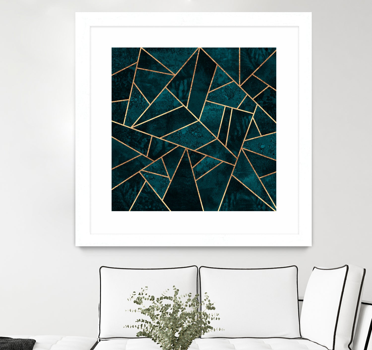 Deep Teal Stone by Elisabeth Fredriksson on GIANT ART - blue digital drawing